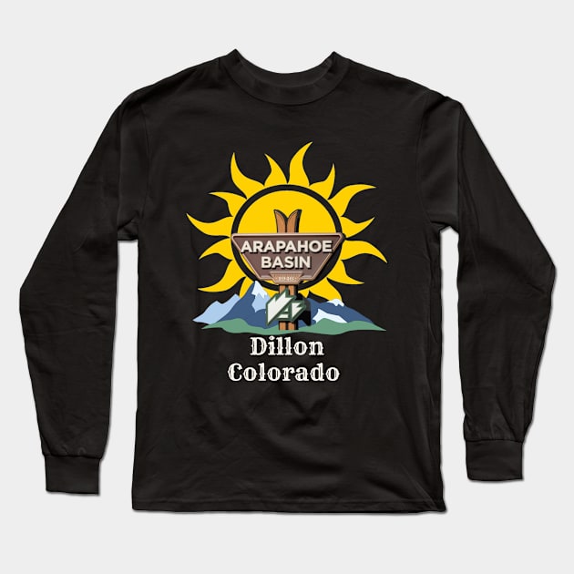 Arapahoe Basin, Dillon Colorado. Gift Ideas For The Ski Enthusiast. Long Sleeve T-Shirt by Papilio Art